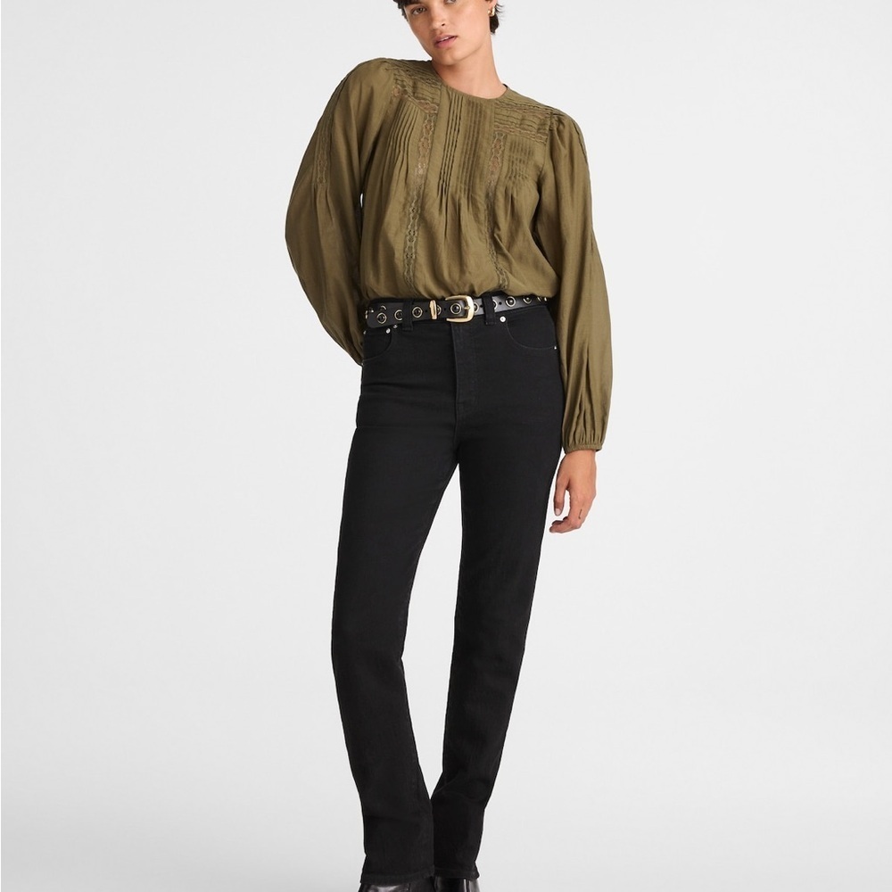 Madewell Petite Perfect Vintage Jean 27P Black High Rise Straight NWT